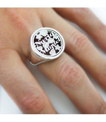 Anillo de plata personalizado Amore sello