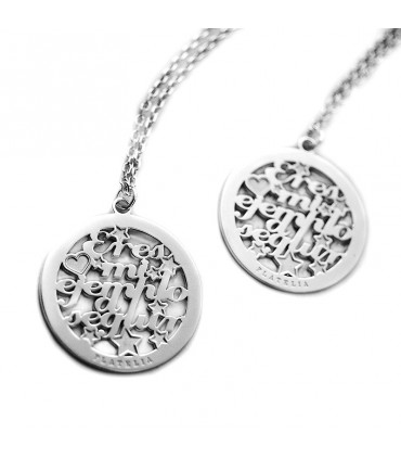 Collar personalizado de plata con nombres