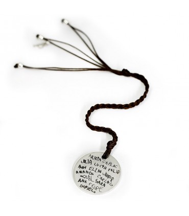 Punto de libro personalizado de plata con nombres grabados