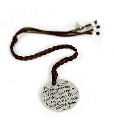 Punto de libro personalizado de plata con nombres o dibujos grabados