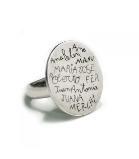 Anillo de plata personalizado con nombres o dibujos