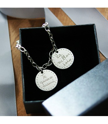 Pulsera personalizada de plata Ariete con medallas nombres grabados
