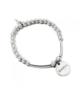 Pulsera personalizada de plata para niñas con nombre grabado