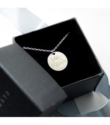 collar personalizado de plata Base con nombre grabado o dibujos