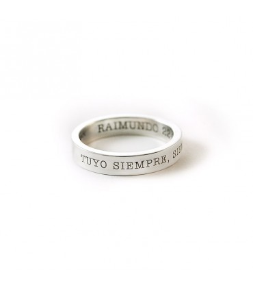 Joyería Anillos Alianzas anillo estampado a mano anillo de cotización anillo estampado anillo ancho de plata Anillo personalizado 