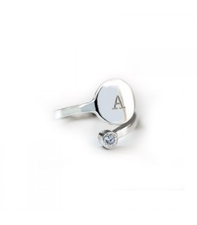 Anillo personalizado de plata con grabado