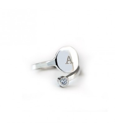 Anillo personalizado de plata con grabado