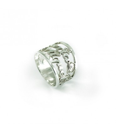 anillo de plata personalizado con nombres