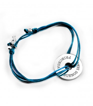 pulsera personalizada de plata grabada con nombres o dibujos