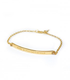 Pulsera personalizada de plata chapada en oro Nexo con cadena