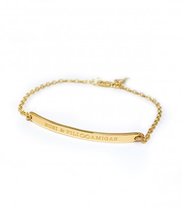 Pulsera personalizada de plata chapada en oro Nexo con cadena