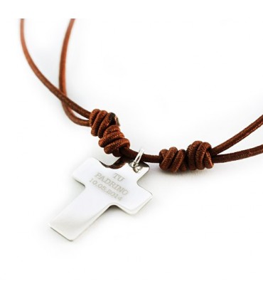 Cruz de plata personalizada para comunión