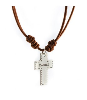 Cruz de plata personalizada para comunión