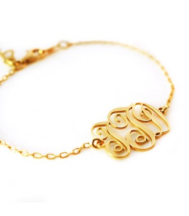 pulsera personalizada monograma oro