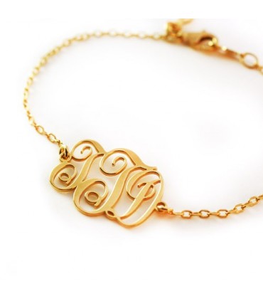 pulsera personalizada monograma oro
