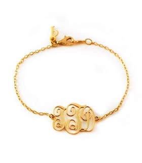 pulsera personalizada monograma oro