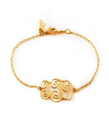 pulsera personalizada monograma oro