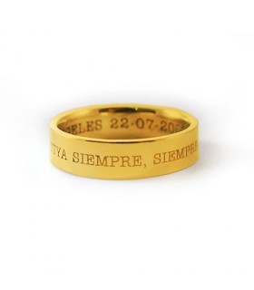 Anillo personalizado Basic Hombre plata chapado oro