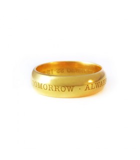 Anillo personalizado Rounded Hombre plata chapado oro