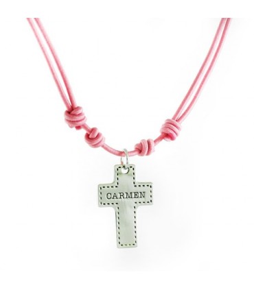 Cruz de plata personalizada para comunión