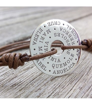 pulsera de plata amigas grabadas