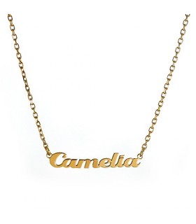 collar personalizado nome de plata chapado en oro