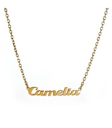 collar personalizado nome de plata chapado en oro