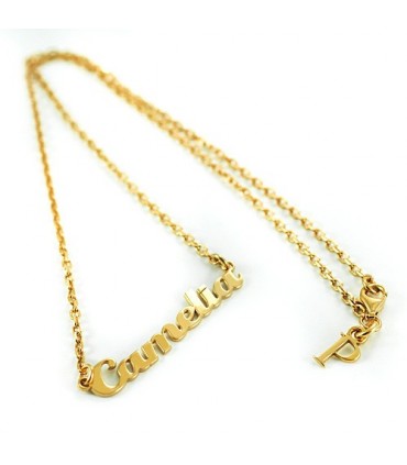 collar personalizado nome de plata chapado en oro