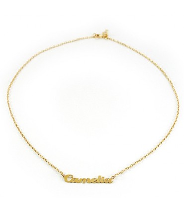 collar personalizado nome de plata chapado en oro