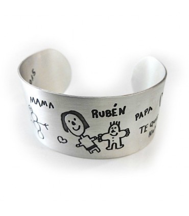 Brazalete personalizado grabado con dibujos dia de la madre