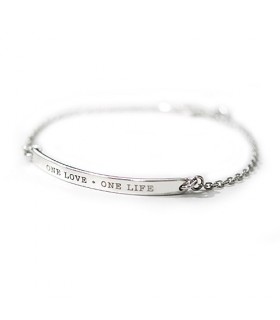 Pulsera personalizada de plata Nexo con cadena