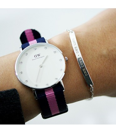 Pulsera personalizada de plata Nexo con cadena