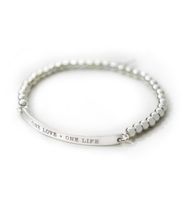 Pulsera personalizada de plata Nexo con bolitas