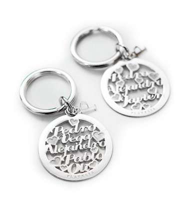 Llavero personalizado de plata Amore