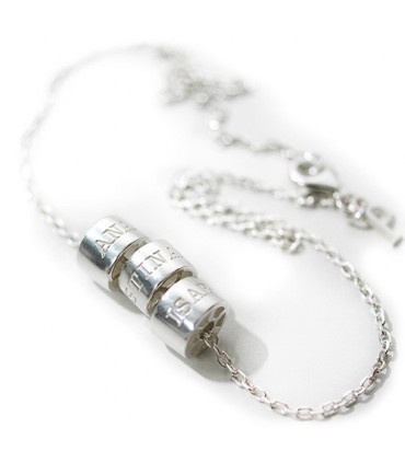 Collar personalizado de plata con nombre grabado Nut