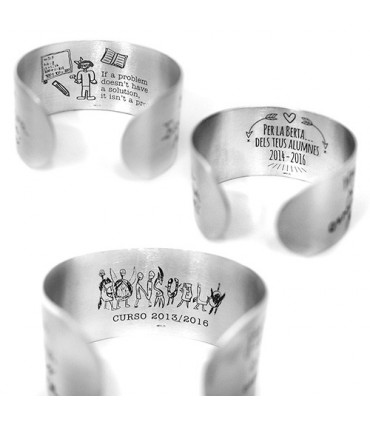 Brazalete personalizado grabado con nombres profe