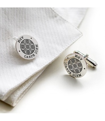 Gemelos personalizados de plata con grabado