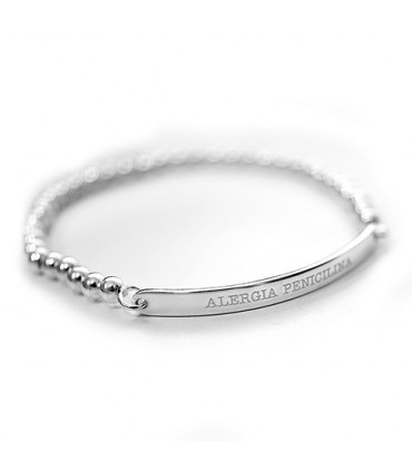 Pulsera personalizada de plata Nexo con bolitas