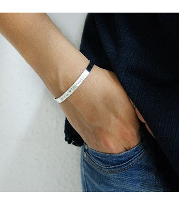 Pulsera aro personalizada de plata Eternity