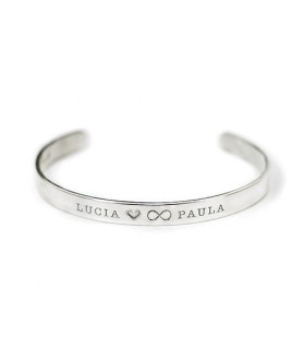 Pulsera aro personalizada de plata Eternity