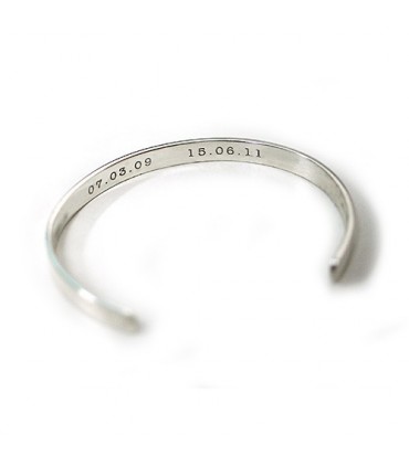 Pulsera aro personalizada de plata Eternity