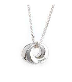 collar personalizado de plata con nombres grabados