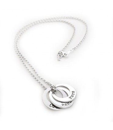 collar personalizado de plata con nombres grabados