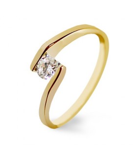 Anillo de compromiso oro amarillo y diamantes