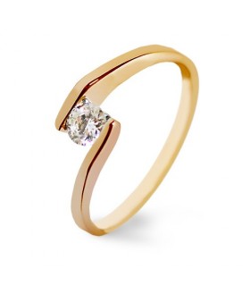 Anillo de compromiso oro rosa y diamantes