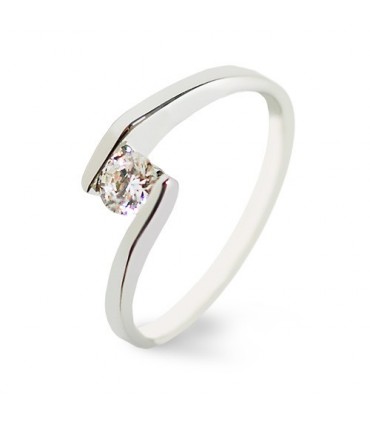 Anillo de compromiso oro blanco y diamantes