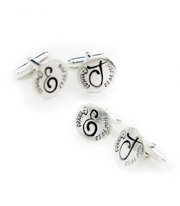 	Gemelos personalizados de plata con grabado