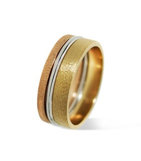 Alianza de boda con 3 oros de 18 kilates