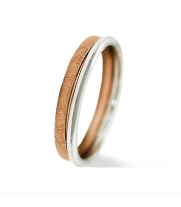 Alianza de boda oro rosa y oro blanco