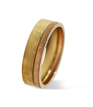 Alianza de boda oro rosa y oro amarillo